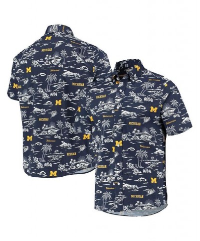 Men's Navy Michigan Wolverines Classic Button-Down Shirt $48.10 Shirts