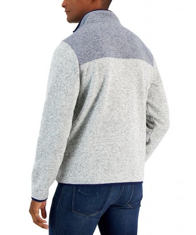 Men's Colorblocked Quarter-Zip Sweater Gray $15.79 Sweaters