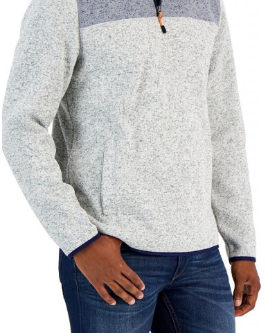 Men's Colorblocked Quarter-Zip Sweater Gray $15.79 Sweaters