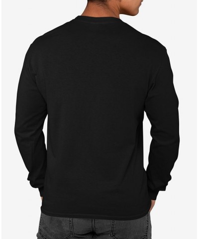 Men's Freedom Skull Word Art Long Sleeve T-shirt Black $20.79 T-Shirts