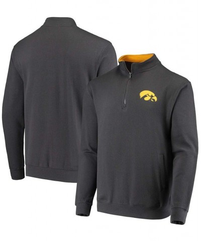 Men's Charcoal Iowa Hawkeyes Tortugas Logo Quarter-Zip Jacket $30.00 Sweatshirt