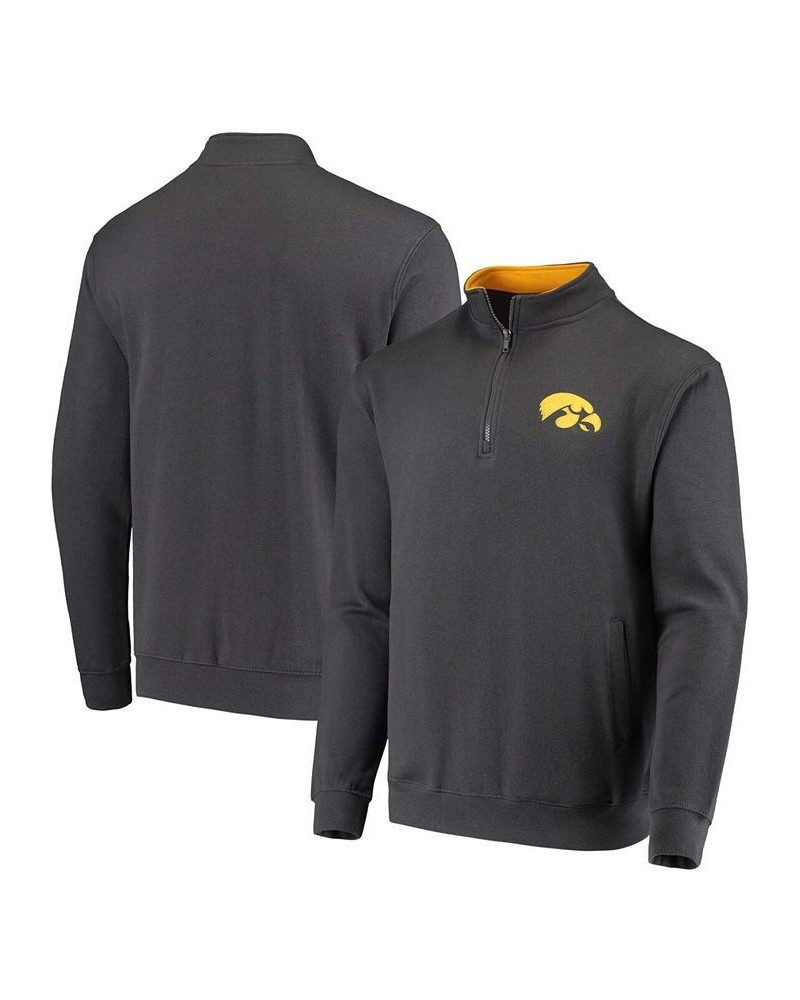 Men's Charcoal Iowa Hawkeyes Tortugas Logo Quarter-Zip Jacket $30.00 Sweatshirt