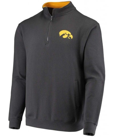 Men's Charcoal Iowa Hawkeyes Tortugas Logo Quarter-Zip Jacket $30.00 Sweatshirt