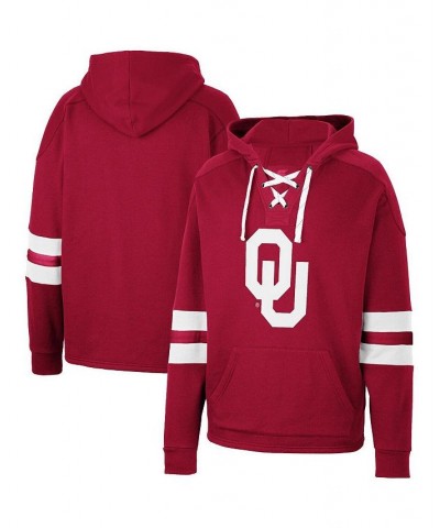 Men's Crimson Oklahoma Sooners Lace-Up 4.0 Pullover Hoodie $38.99 Sweatshirt