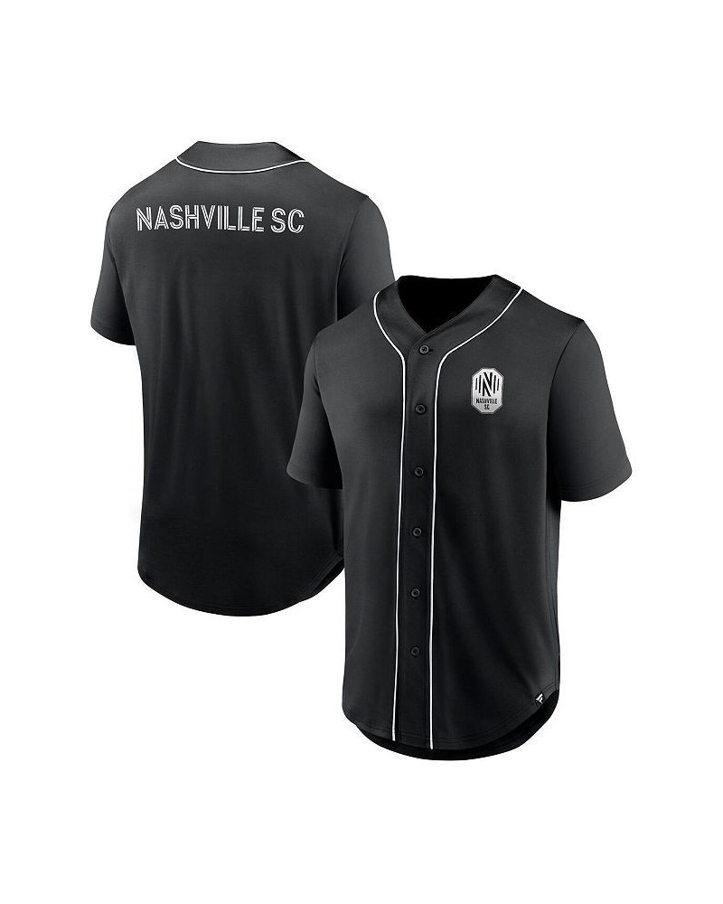 Men's Branded Black Nashville SC Third Period Fashion Baseball Button-Up Jersey $29.40 Jersey