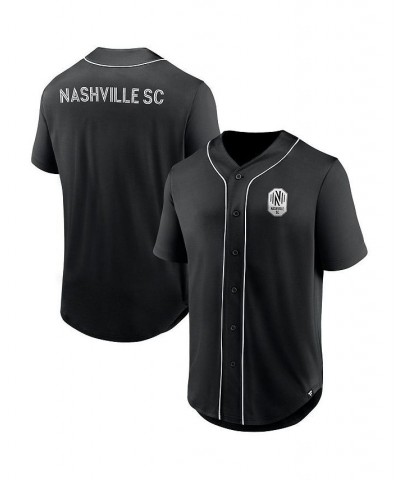 Men's Branded Black Nashville SC Third Period Fashion Baseball Button-Up Jersey $29.40 Jersey