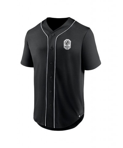 Men's Branded Black Nashville SC Third Period Fashion Baseball Button-Up Jersey $29.40 Jersey