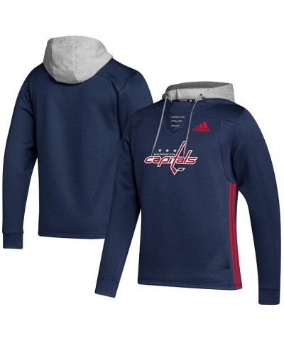 Men's Navy Washington Capitals Skate Lace Primeblue Team Pullover Hoodie $41.80 Sweatshirt