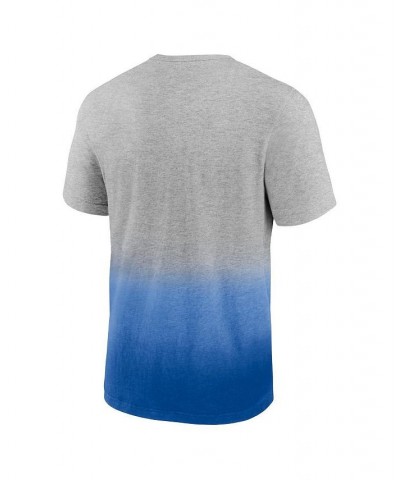 Men's Branded Heathered Gray and Blue Dallas Mavericks Board Crasher Dip-Dye T-shirt $16.20 T-Shirts