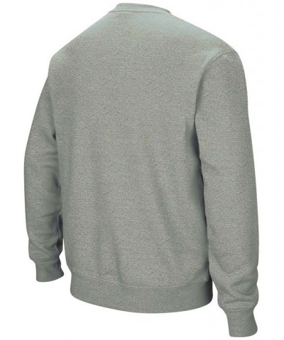 Men's Heather Gray Wisconsin Badgers Arch Logo Crew Neck Sweatshirt $35.99 Sweatshirt