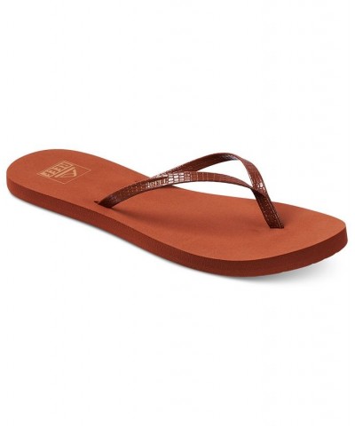 Women's Bliss Nights Flip-flops Brown $16.11 Shoes