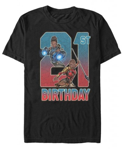 Men's Marvel Black Panther Shuri and Okoye 21st Birthday Short Sleeve T-Shirt Black $19.24 T-Shirts