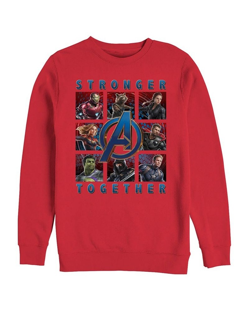 Marvel Men's Avengers Endgame Stronger Together Boxes, Crewneck Fleece Red $24.75 Sweatshirt