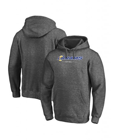 Men's Heathered Charcoal Los Angeles Rams Logo Team Lockup Pullover Hoodie $30.15 Sweatshirt