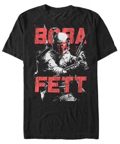 Star Wars Men's Classic Boba Fett Splatter Short Sleeve T-Shirt Black $15.75 T-Shirts