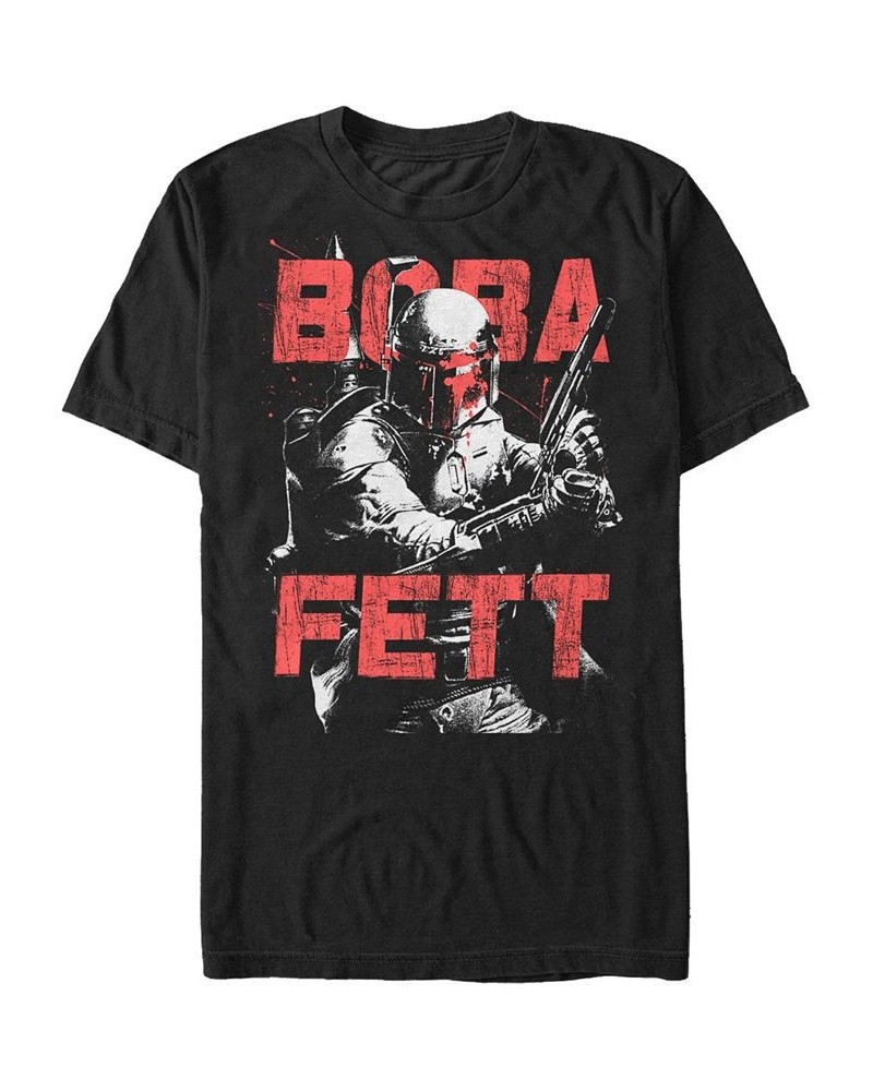 Star Wars Men's Classic Boba Fett Splatter Short Sleeve T-Shirt Black $15.75 T-Shirts