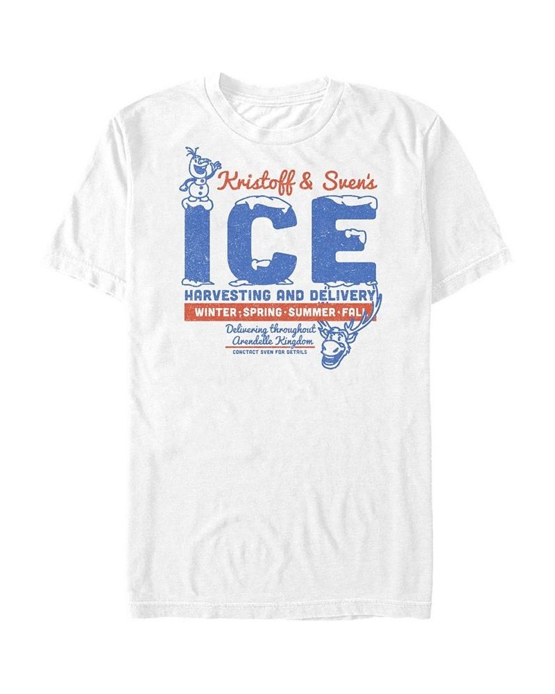 Men's Frozen Ice Man Short Sleeve T-shirt White $14.70 T-Shirts