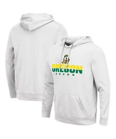 Men's White Oregon Ducks Lantern Pullover Hoodie $27.30 Sweatshirt