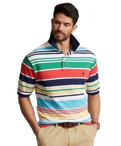 Men's Big & Tall Striped Mesh Polo Shirt White $54.00 Polo Shirts