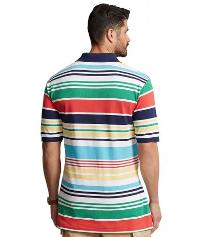 Men's Big & Tall Striped Mesh Polo Shirt White $54.00 Polo Shirts