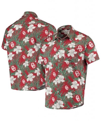 Men's Crimson Oklahoma Sooners Floral Button-Up Shirt $36.75 Shirts