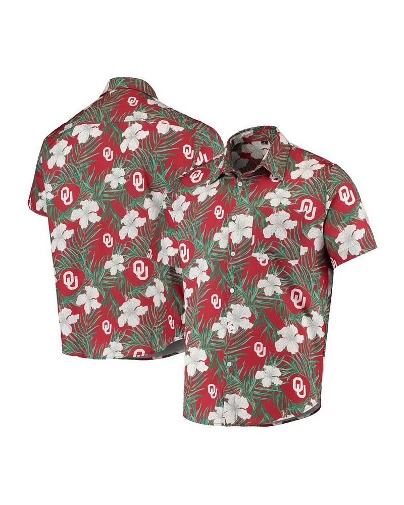 Men's Crimson Oklahoma Sooners Floral Button-Up Shirt $36.75 Shirts