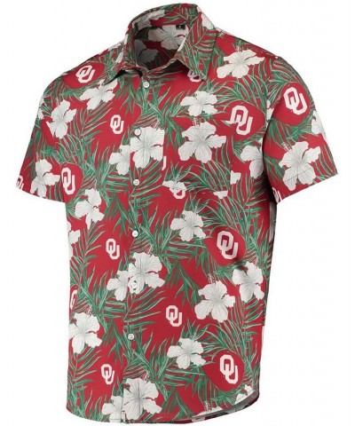 Men's Crimson Oklahoma Sooners Floral Button-Up Shirt $36.75 Shirts