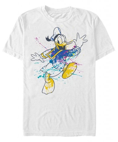 Men's Splatter Donald Short Sleeve T-Shirt White $15.75 T-Shirts