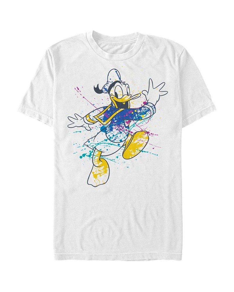 Men's Splatter Donald Short Sleeve T-Shirt White $15.75 T-Shirts