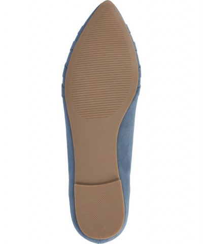 Women's Mindee Criss-Cross Flats Blue $38.40 Shoes