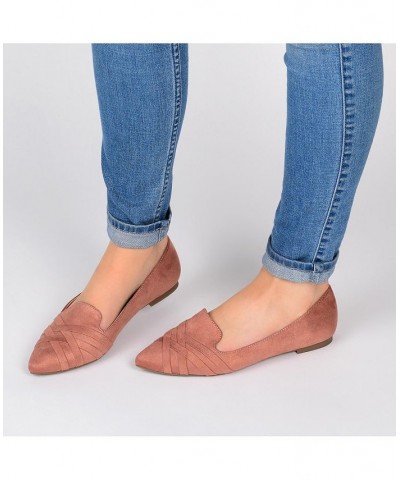 Women's Mindee Criss-Cross Flats Blue $38.40 Shoes