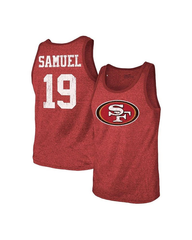 Men's Threads Deebo Samuel Scarlet San Francisco 49ers Player Name and Number Tri-Blend Tank Top $24.84 T-Shirts