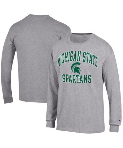 Men's Heather Gray Michigan State Spartans High Motor Long Sleeve T-shirt $21.83 T-Shirts