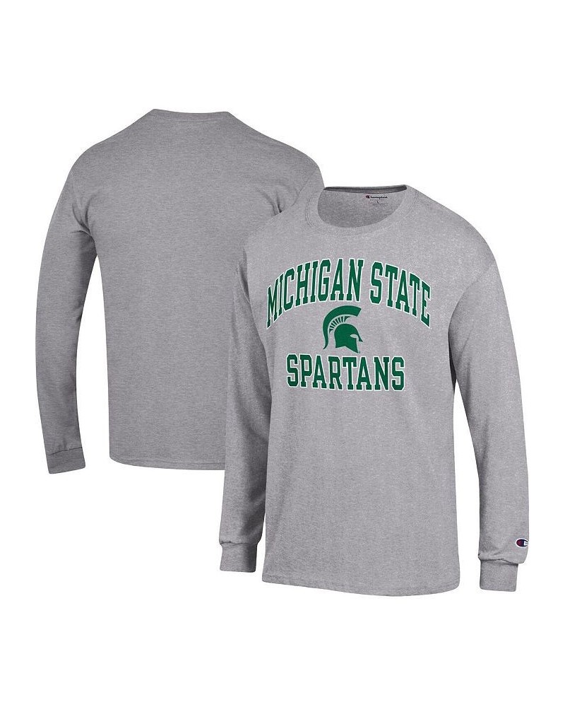 Men's Heather Gray Michigan State Spartans High Motor Long Sleeve T-shirt $21.83 T-Shirts