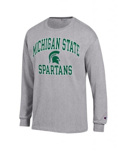 Men's Heather Gray Michigan State Spartans High Motor Long Sleeve T-shirt $21.83 T-Shirts