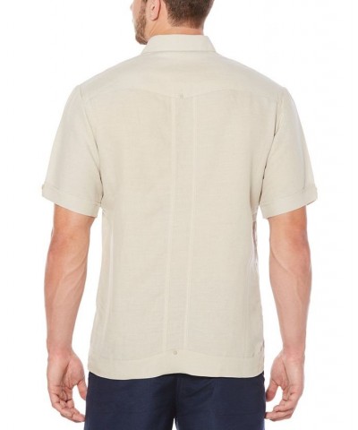 Short-Sleeve Embroidered Guayabera Shirt Tan/Beige $21.62 Shirts