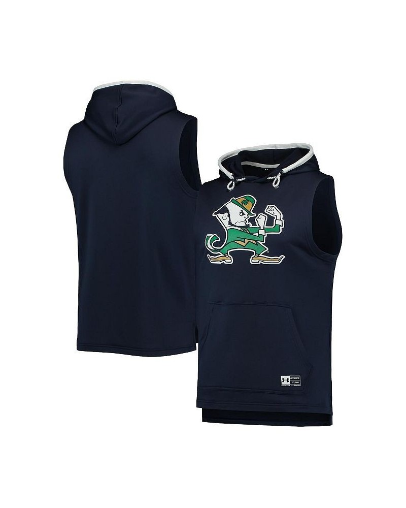 Men's Navy Notre Dame Fighting Irish Game Day Tech Sleeveless Hoodie $28.20 T-Shirts