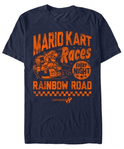 Men's Nintendo Race Nights Short Sleeve T-shirt Blue $14.00 T-Shirts