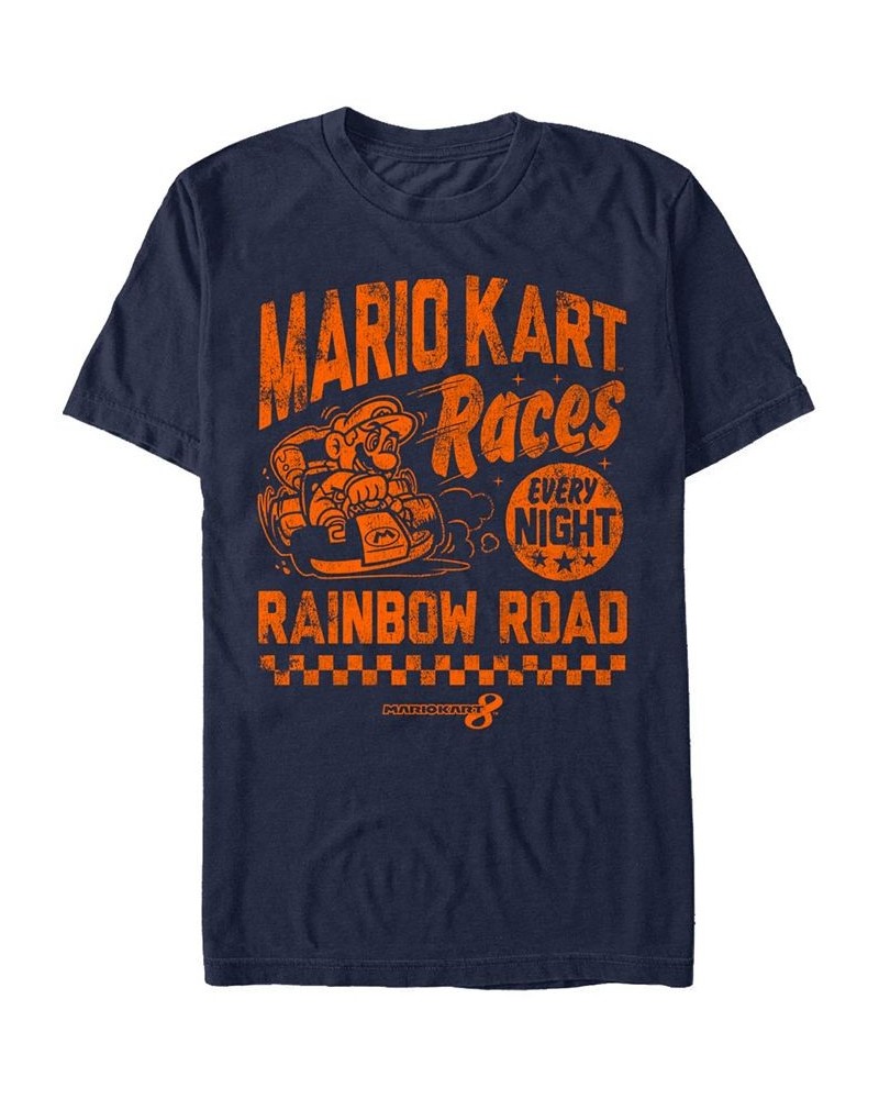 Men's Nintendo Race Nights Short Sleeve T-shirt Blue $14.00 T-Shirts