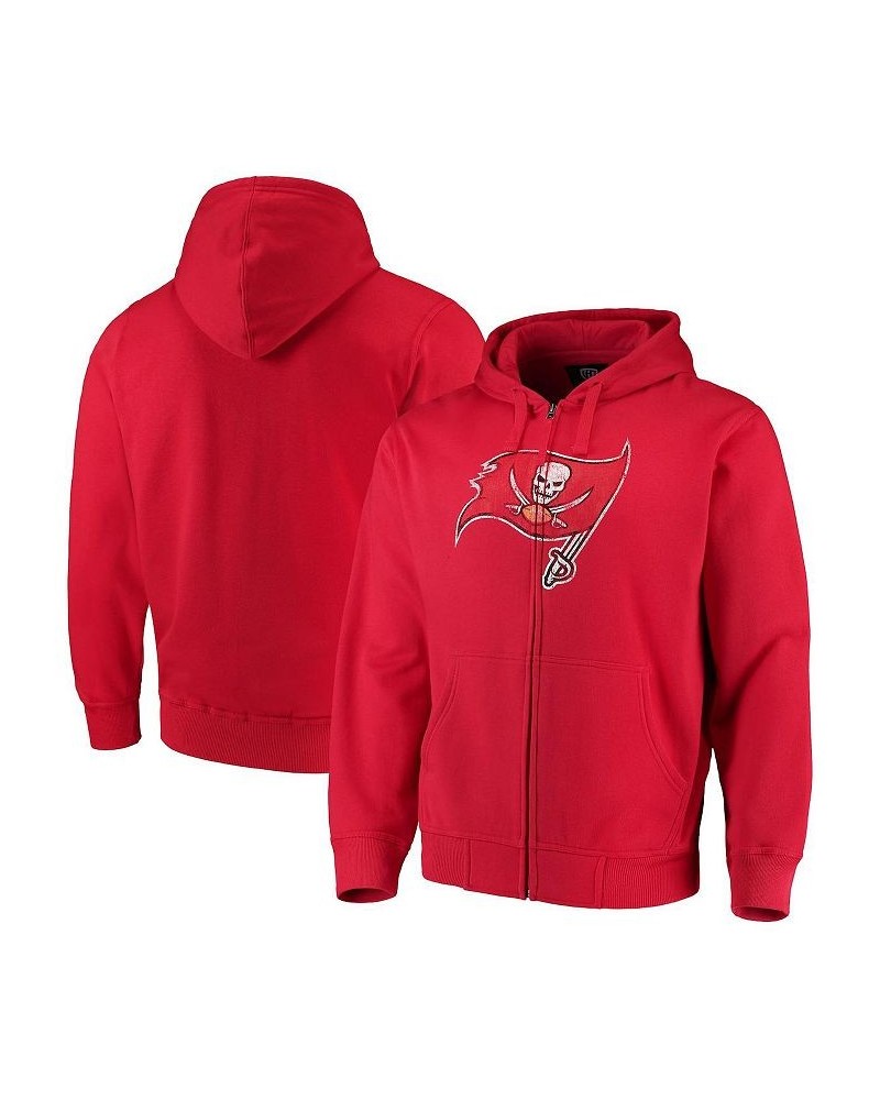 Men's Red Tampa Bay Buccaneers Primary Logo Full-Zip Hoodie $34.50 Sweatshirt