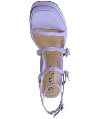 Olyve Ankle-Strap Double Platform Sandals Purple $47.44 Shoes