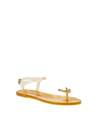 Women's Iconic Geli Toe Post Flat Sandals Banana Golden Harvest $31.74 Shoes