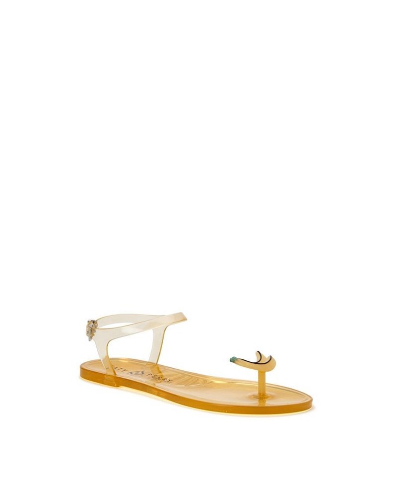 Women's Iconic Geli Toe Post Flat Sandals Banana Golden Harvest $31.74 Shoes