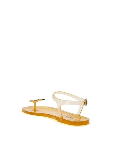 Women's Iconic Geli Toe Post Flat Sandals Banana Golden Harvest $31.74 Shoes