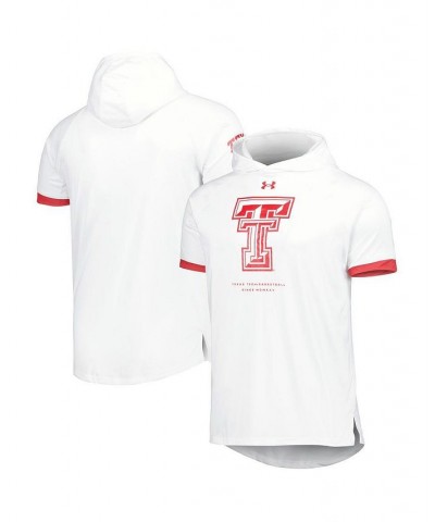 Men's White Texas Tech Red Raiders On-Court Raglan Hoodie T-shirt $41.40 T-Shirts