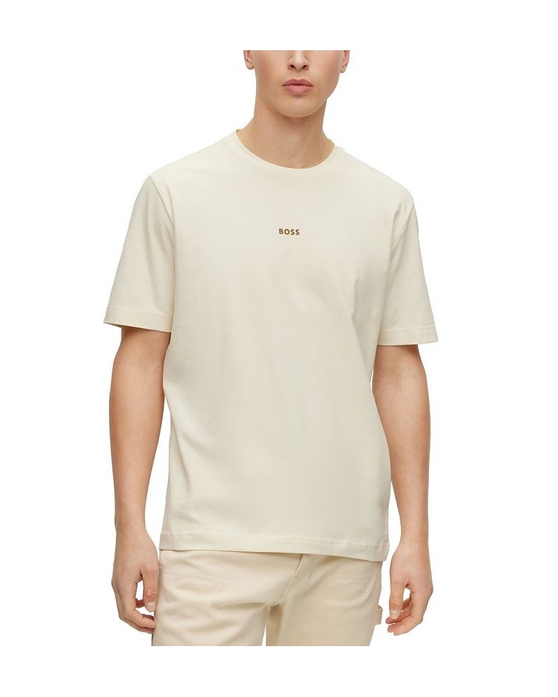 BOSS Men's Relaxed-Fit Stretch Cotton Logo Print T-shirt Tan/Beige $36.72 T-Shirts