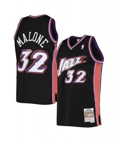 Men's Karl Malone Black Utah Jazz 1998-99 Hardwood Classics Swingman Jersey $53.65 Jersey