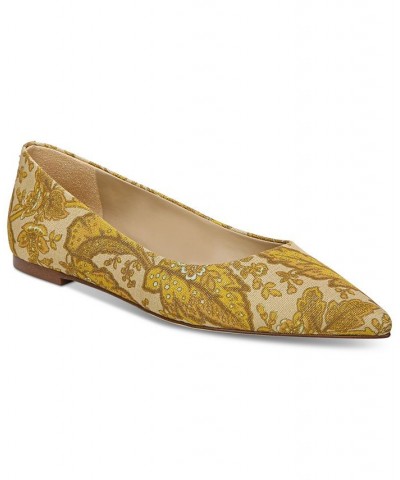 Women's Wanda Pointed Toe Flats Yellow $63.70 Shoes