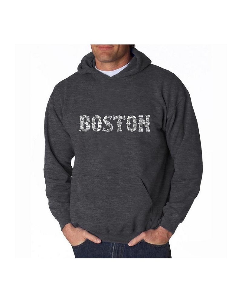 Men's Word Art Hooded Sweatshirt - Boston Neighborhoods Gray $26.40 Sweatshirt