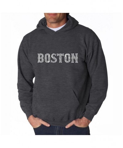 Men's Word Art Hooded Sweatshirt - Boston Neighborhoods Gray $26.40 Sweatshirt